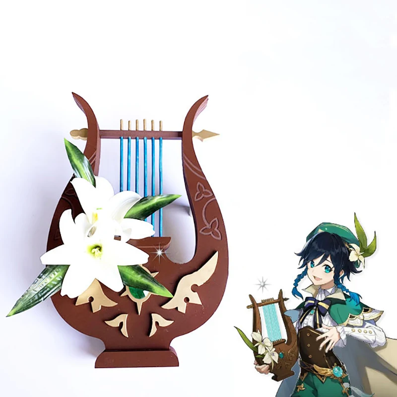 Фото Genshin Impact Cosplay Props Bard Venti Harp Halloween Anime Carnival Prop Barbatos Holy Lyre der Himmel PVC Replica | Тематическая