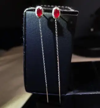 Fine Jewelry Real 18k White gold Natural Pigeon Blood Red Ruby 0.8ct Drop Eaarings for Women Fine New Year Birthday Present 
Fine Jewelry Real 18k White gold Natural Pigeon Blood Red Ruby 0.8ct Drop Eaarings for Women Fine New Year Birthday Present