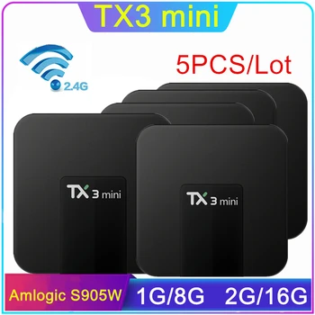 

5 PCS/LOT Tanix TX3 Mini Smart TV Box Android 7.1 Amlogic S905W 4K 2GB 16GB H.265 2.4G WiFi Media Set Top Box