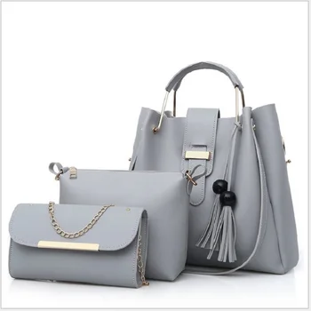 Women Handbags 3Pcs/Set PU Leather Shoulder Bags vintage tassel Tote Bag chain small crossbody bags 2019 ladies hand bags bolso
Women Handbags 3Pcs/Set PU Leather Shoulder Bags vintage tassel Tote Bag chain small crossbody bags 2019 ladies hand bags bolso