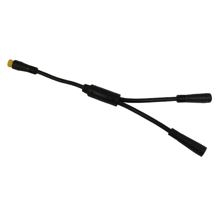 Mountain Bike Y-Splitter Cable For BaFang Mid Motor Black Adapter Extension Cord