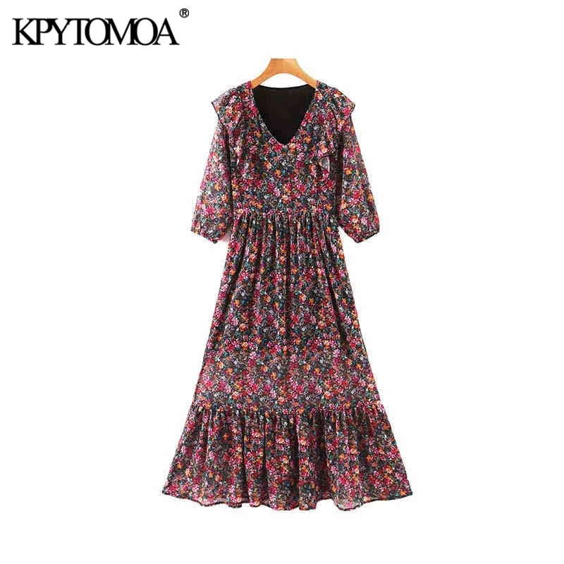 Vintage Elegant Floral Print Ruffles Chiffon Maxi Dress Women 2020 Fashion V Neck Half Sleeve Side Zipper Female Dresses Mujer
Vintage Elegant Floral Print Ruffles Chiffon Maxi Dress Women 2020 Fashion V Neck Half Sleeve Side Zipper Female Dresses Mujer
