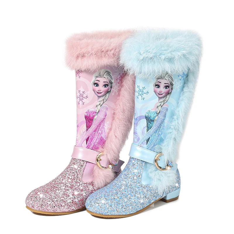 Детская обувь принцессы Детские сапоги с героями мультфильмов Зимние из