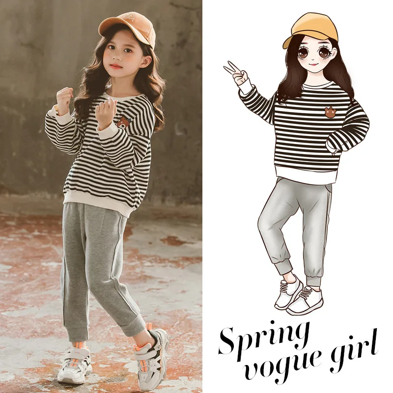 Girls Spring Clothing Set 2020 New Style Korean-style Big Boy Stripes Hoodie Athletic Pants Two-Piece Set 1803c-1060
Girls Spring Clothing Set 2020 New Style Korean-style Big Boy Stripes Hoodie Athletic Pants Two-Piece Set 1803c-1060