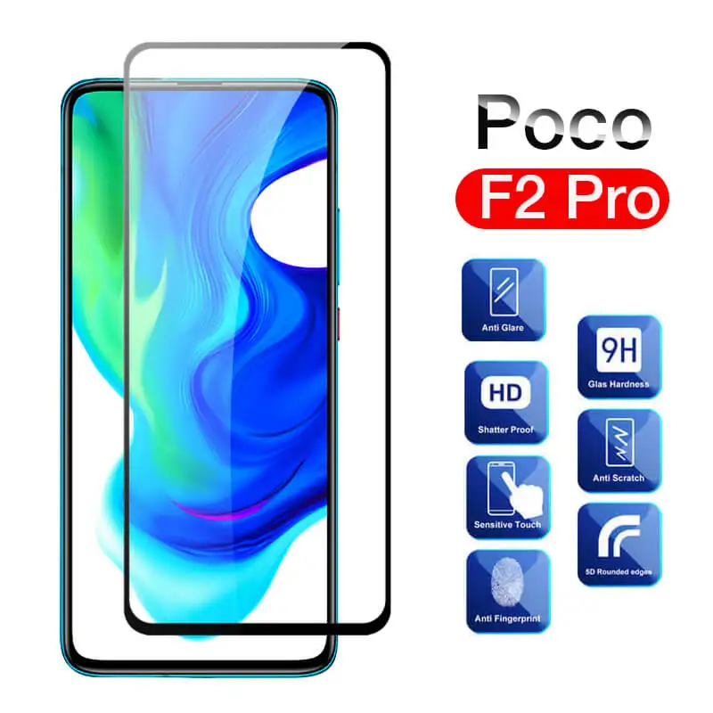 Защитное стекло для Xiaomi Poco F2 Pro закаленное на Xiomi Xaomi Pocophone Poko прозрачная защитная