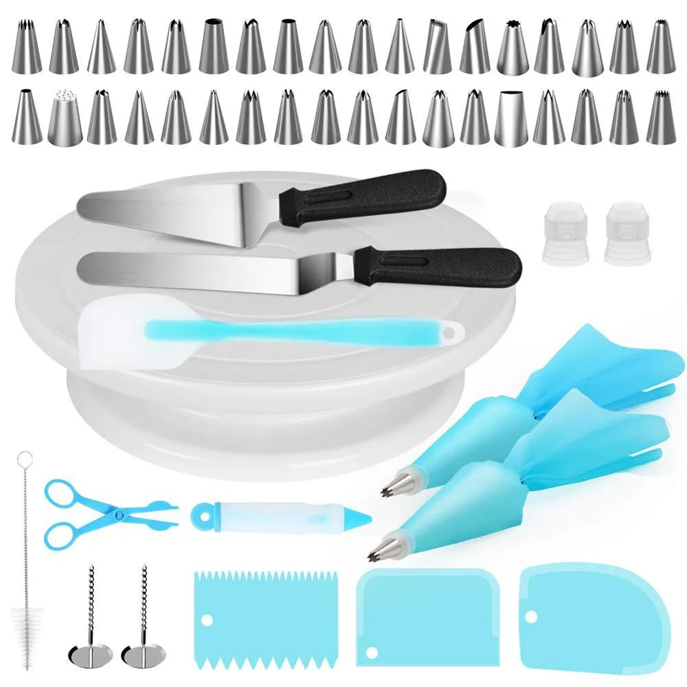52pcs Cake Decorating Tools Cake Turntable Kit Icing Tips Pastry Bags Fondant Tool Baking accessories cake stand
52pcs Cake Decorating Tools Cake Turntable Kit Icing Tips Pastry Bags Fondant Tool Baking accessories cake stand