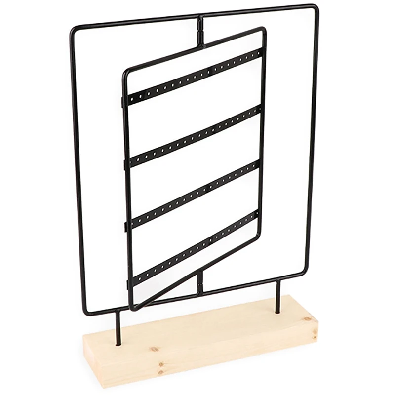 Rotatable Earring Holder Wooden Base Metal Earring Holder Jewelry Display 76-Hole Earring Stand Jewelry Hanger Display
Rotatable Earring Holder Wooden Base Metal Earring Holder Jewelry Display 76-Hole Earring Stand Jewelry Hanger Display