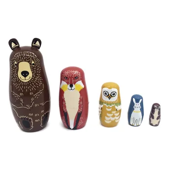 Kids Education Toys Funny 5PCS/SET Handcrafted Wooden Russian Doll Cartoon Nesting Bear Toys Educational Gift For Children
Kids Education Toys Funny 5PCS/SET Handcrafted Wooden Russian Doll Cartoon Nesting Bear Toys Educational Gift For Children