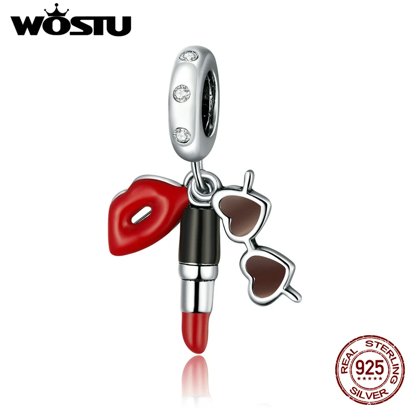 WOSTU Lipstick & Sunglasses Charm 925 Sterling Silver CZ Enamel Bead Pendant Fit Original Bracelet DIY Necklace Jewelry CTC346
WOSTU Lipstick & Sunglasses Charm 925 Sterling Silver CZ Enamel Bead Pendant Fit Original Bracelet DIY Necklace Jewelry CTC346