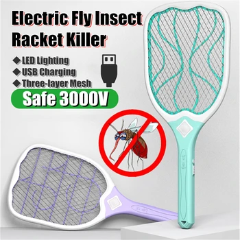 USB Rechargeable Electric Fly Mosquito Swatter Mosquito Killer Protect Human Bug Zapper Handheld Racket Insects Killer With LED
USB Rechargeable Electric Fly Mosquito Swatter Mosquito Killer Protect Human Bug Zapper Handheld Racket Insects Killer With LED