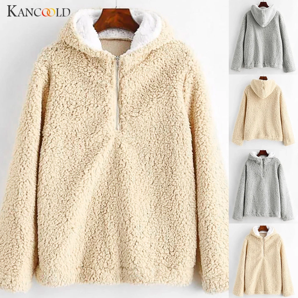 KANCOOLD Jacket Women Warm Plush solid color Outwear coat Hooded Zipper Winter Long Sleeve Jacket Windproof Overcoat Blouse 09
KANCOOLD Jacket Women Warm Plush solid color Outwear coat Hooded Zipper Winter Long Sleeve Jacket Windproof Overcoat Blouse 09