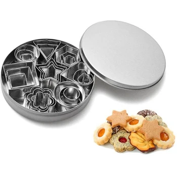 

24Pcs/Set Cookie Cutters Moulds Aluminum Alloy Fondant Biscuit Pastry Cutter Mold DIY Cake Cookies Christmas Decorating Tools