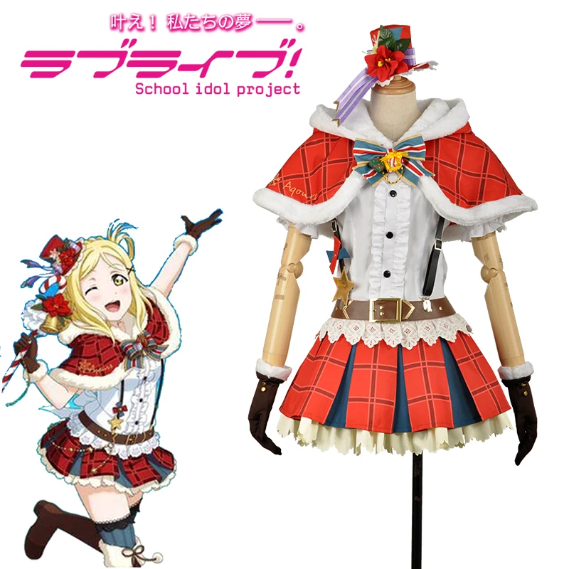 Christmas Dress! LoveLive!Sunshine!! Ohara Mari Cosplay Costume Christmas Awakening Uniform Suit Festival Role Play Clothing