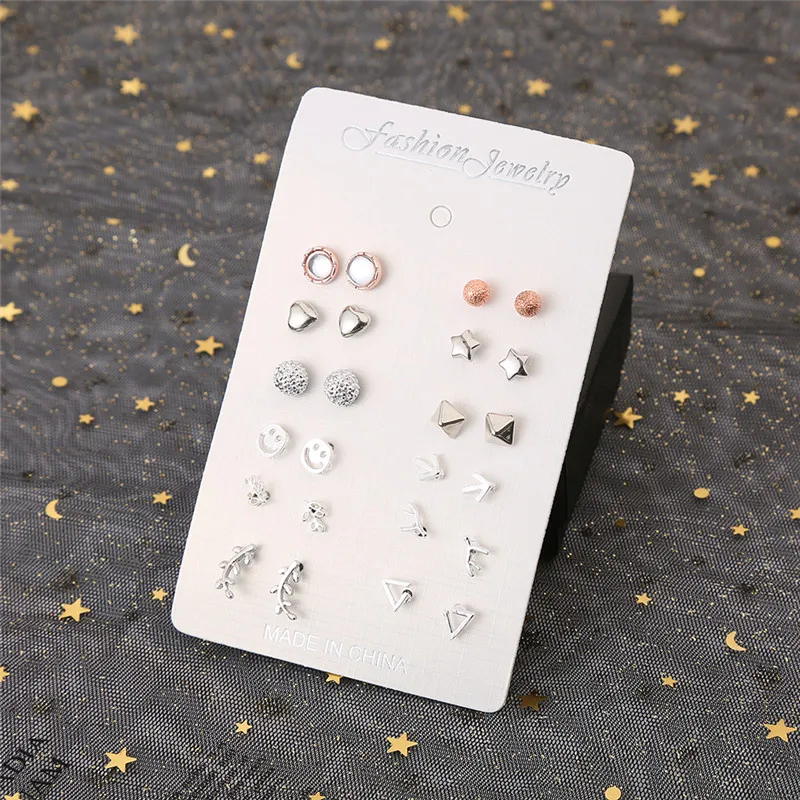 Htzzy 12 Pairs Set Stud Earrings for Women 2019 New Fashion Earrings Jewelry Geometric Stars Heart Flowers Crystal Earrings
Htzzy 12 Pairs Set Stud Earrings for Women 2019 New Fashion Earrings Jewelry Geometric Stars Heart Flowers Crystal Earrings