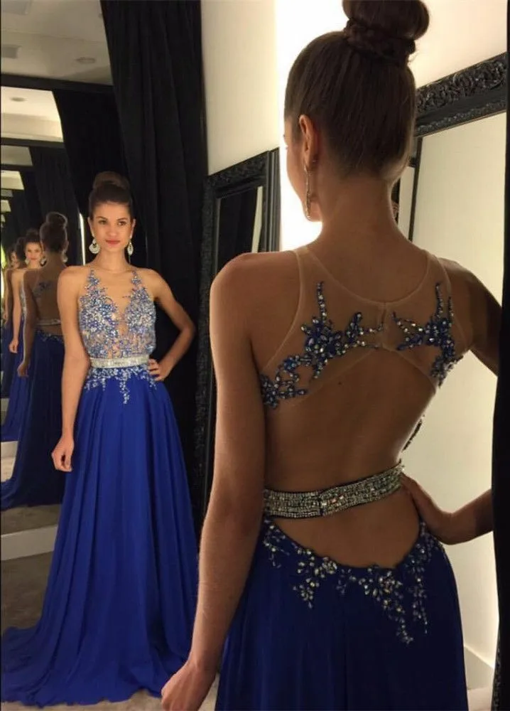 Sexy Chffion A-Line Long Royal Blue Beaded Evening Dress with Pockets Floor Length Open Back Formal Party Dress for Women
Sexy Chffion A-Line Long Royal Blue Beaded Evening Dress with Pockets Floor Length Open Back Formal Party Dress for Women