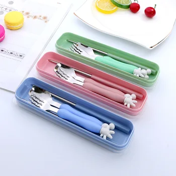 Stainless Steel Cartoon Baby Tableware Creative Portable Spoon Fork Chopsticks Three-piece Set Gift Tableware Set
Stainless Steel Cartoon Baby Tableware Creative Portable Spoon Fork Chopsticks Three-piece Set Gift Tableware Set