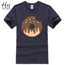 HanHent beignets imprimés T-shirts homme coton manches courtes T-shirts basique Streetwear concepteur T-shirts Gay t-shirt blanc(China)