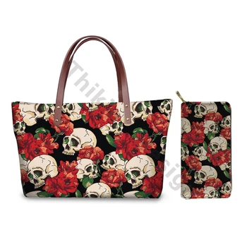 Tote Bags For Women Red Floral Skull Pattern Purses And Handbags Set 2020 New Fashion Slingbag Bolso Bandolera Mujer
Tote Bags For Women Red Floral Skull Pattern Purses And Handbags Set 2020 New Fashion Slingbag Bolso Bandolera Mujer