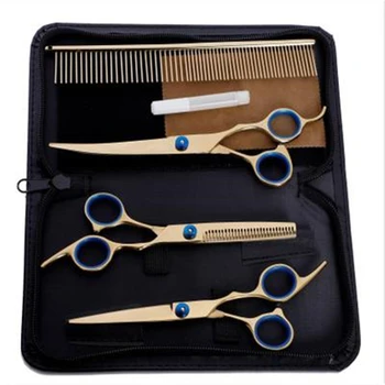 Pet Dogs Hair Scissors set Safety Rounded Tips Grooming Thinning Shears Sharp Edge Animal Hairdressing Cutting Tesoura Tools
Pet Dogs Hair Scissors set Safety Rounded Tips Grooming Thinning Shears Sharp Edge Animal Hairdressing Cutting Tesoura Tools