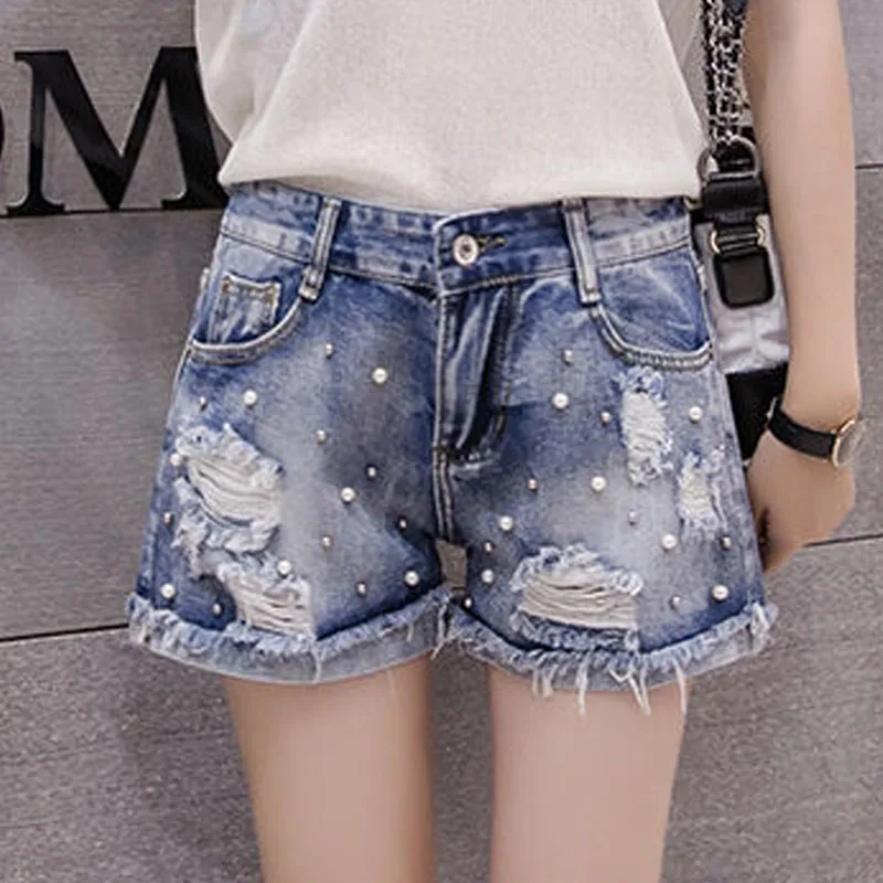 1Pcs High Waist Women Sexy Super Shorts 2020 Summer Fashion Denim Cotton Beading Splicing broken hole Ladies Skinny Shorts Jeans
1Pcs High Waist Women Sexy Super Shorts 2020 Summer Fashion Denim Cotton Beading Splicing broken hole Ladies Skinny Shorts Jeans