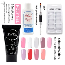 9 цветов поли гель замочить от УФ акрил гель быстрое строительство палец расширение ногтей гель камуфляж УФ светодиодный жесткий гель полиг...(China)