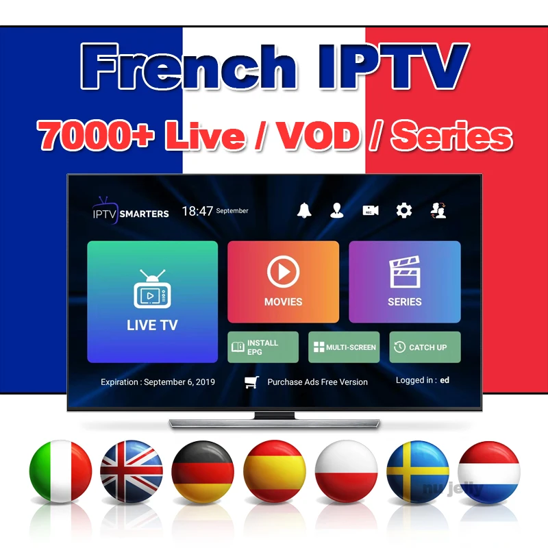 

7000+ 4K HD Live VOD series IPTV subscription France Italy Netherlands Portugal Spain Germany Satellite tv box iptv m3u hot xxx