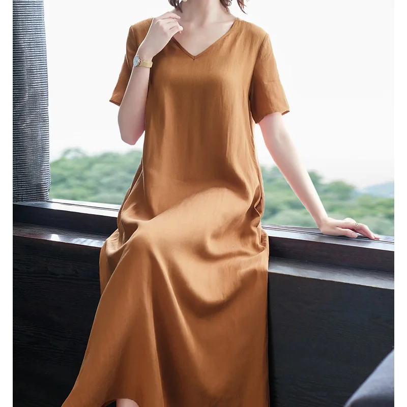 2019 Summer New Style WOMEN'S Dress Big Brand Fashion Elegant Solid Color Short Sleeve Loose-Fit Mid-length Dress
2019 Summer New Style WOMEN'S Dress Big Brand Fashion Elegant Solid Color Short Sleeve Loose-Fit Mid-length Dress