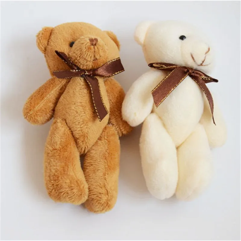 Cute Mini Joint Bear Plush Toys Lovely Kawaii Teddy Bear Dolls Pendant Wedding Party Gift 11cm 12pclot (7)