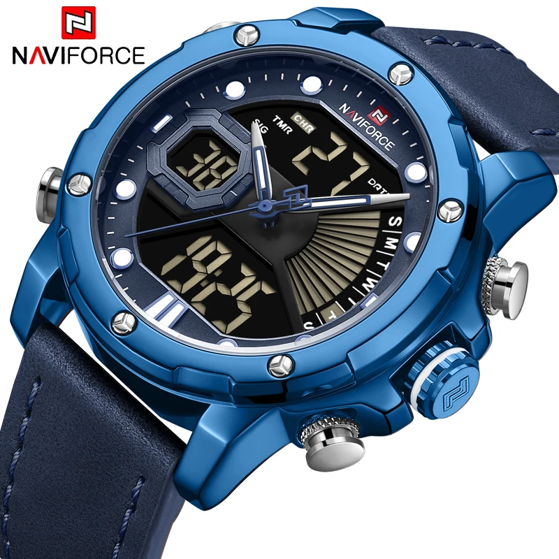 

NAVIFORCE Watches Men Sports Quartz Wristwatches Mens Dual Display Analog Digital Clock Male Luminous Date Relogio Masculino