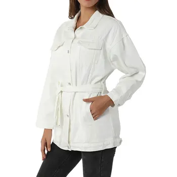 Women's White Denim Jacket Loose Waistband Denim Jacket Women's Denim Jacket 2020
Women's White Denim Jacket Loose Waistband Denim Jacket Women's Denim Jacket 2020