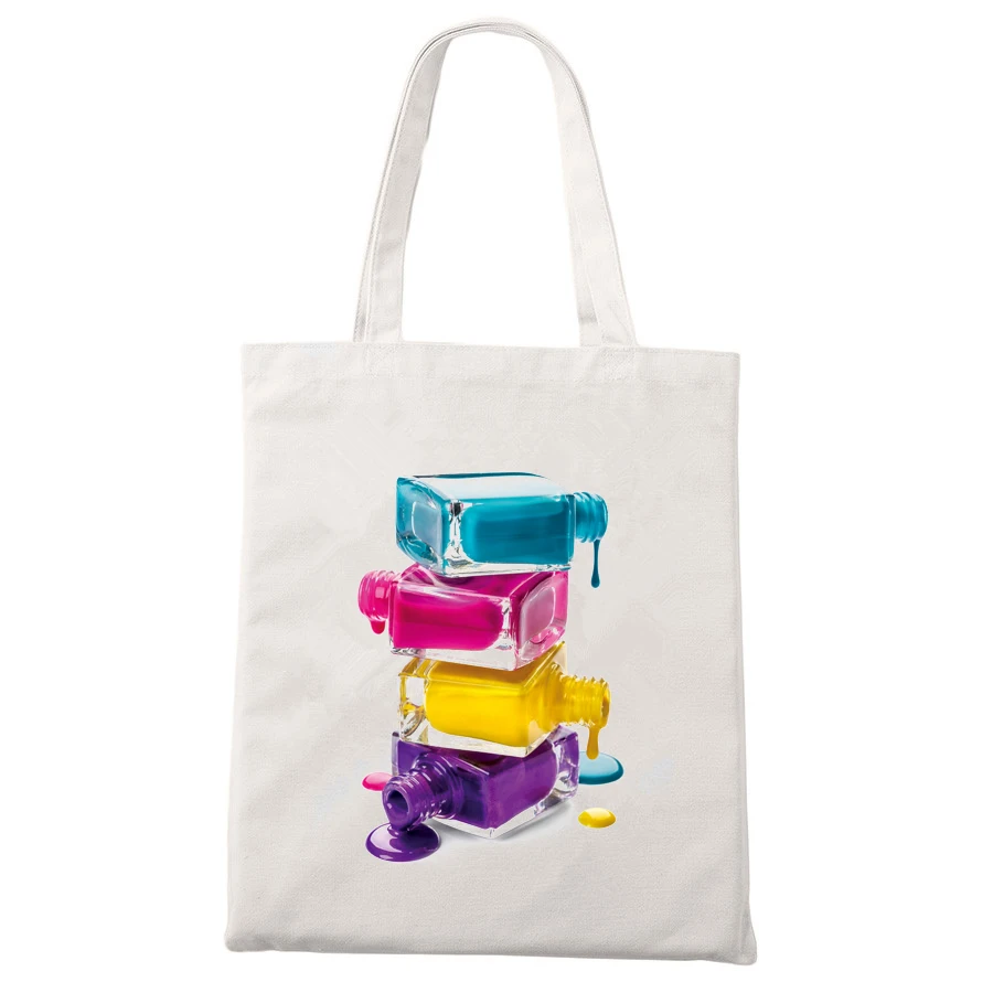 Handbags custom Printed the nail polishing colourful fashion Women tote bags Ulzzang Lady causal bags eco foldable
Handbags custom Printed the nail polishing colourful fashion Women tote bags Ulzzang Lady causal bags eco foldable
