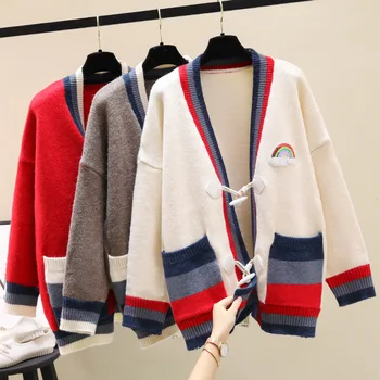 PEONFLY New 2020 Autumn Winter Sweater Women Casual V Neck Single Breasted Long Sleeve Loose Knitted Cardigan Jacket Female
PEONFLY New 2020 Autumn Winter Sweater Women Casual V Neck Single Breasted Long Sleeve Loose Knitted Cardigan Jacket Female