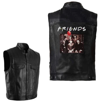 Horror Movie Jason Clown Friends Leather PU Jacket Vest Mens Sleeveless Punk Pocket Black Motorcycle Waistcoat Coats Streetwear
Horror Movie Jason Clown Friends Leather PU Jacket Vest Mens Sleeveless Punk Pocket Black Motorcycle Waistcoat Coats Streetwear