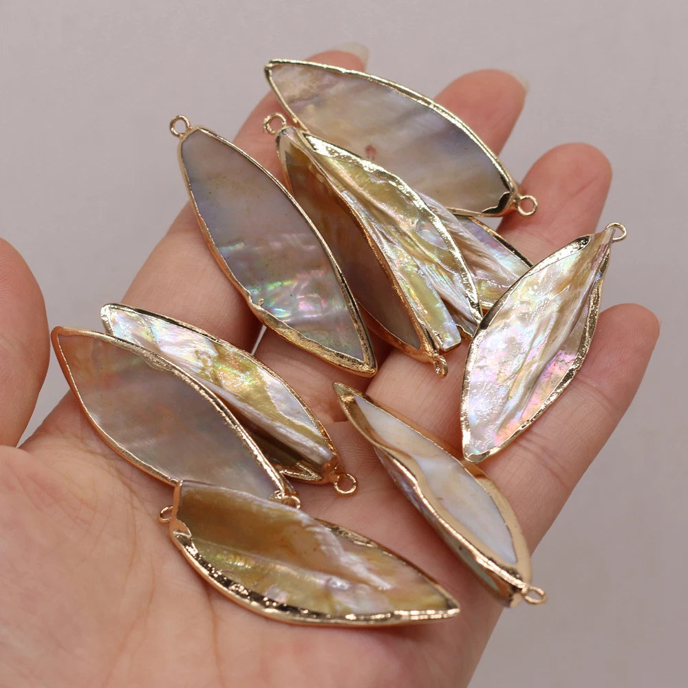 3Pcs Natural Shell Pendant Mother Of Pearl Shell Golden Leaf-Shaped Pendant For Jewelry Making DIY Necklace Earring Accessory
3Pcs Natural Shell Pendant Mother Of Pearl Shell Golden Leaf-Shaped Pendant For Jewelry Making DIY Necklace Earring Accessory