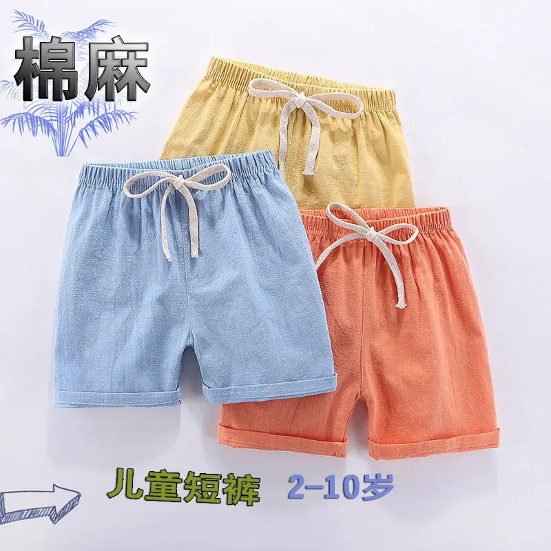 BOY'S Cotton Linen Shorts Outer Wear Girls' Trousers Summer Beach Shorts Thin CHILDREN'S Garment Men's Middle Pants Sub-One-Piec 
BOY'S Cotton Linen Shorts Outer Wear Girls' Trousers Summer Beach Shorts Thin CHILDREN'S Garment Men's Middle Pants Sub-One-Piec