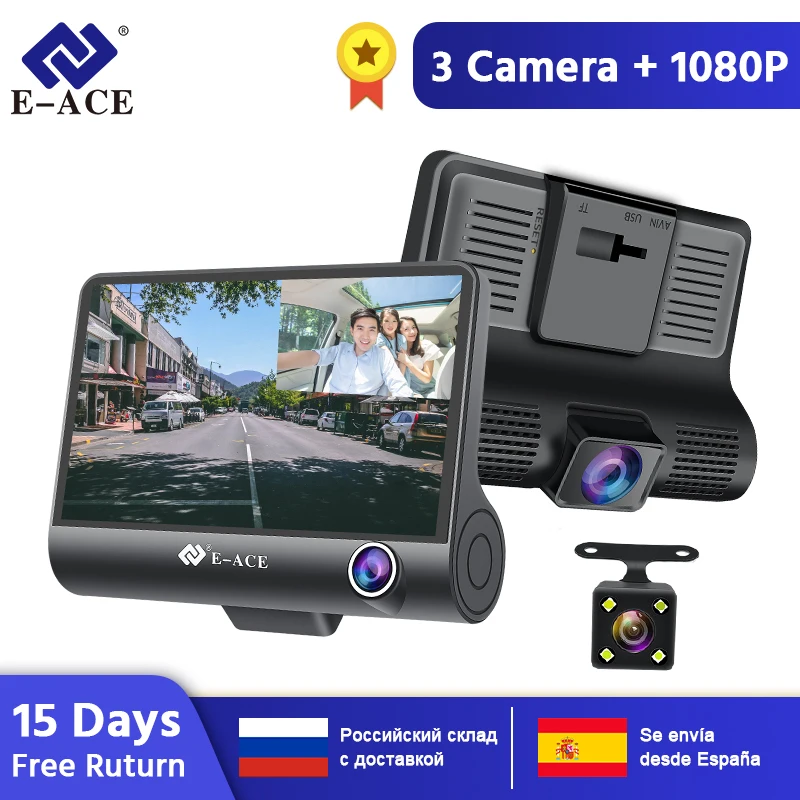 E-ACE 3 Camera Lens Car Dvr 4.0 Inch Video Recorder Dash Cam Auto Registrator Dual Lens With Rear View Camera DVRS Camcorder
E-ACE 3 Camera Lens Car Dvr 4.0 Inch Video Recorder Dash Cam Auto Registrator Dual Lens With Rear View Camera DVRS Camcorder