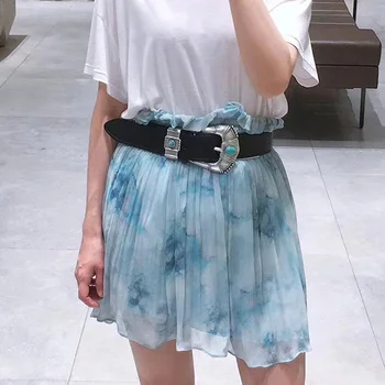 Printed high waist sweet women mini skirt stretch elastic waist pleated crepe skirt casual wild lady skirt 2020 new 
Printed high waist sweet women mini skirt stretch elastic waist pleated crepe skirt casual wild lady skirt 2020 new