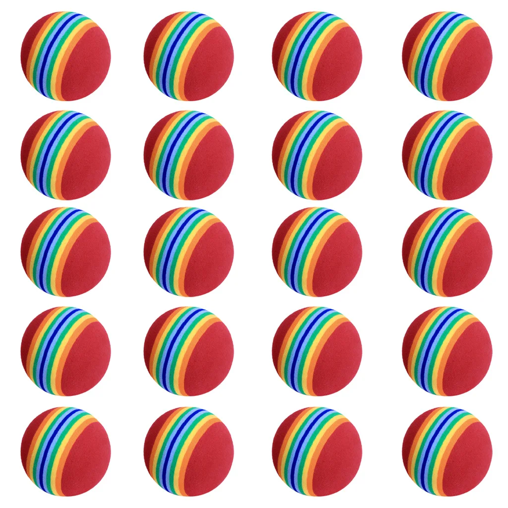 20Pcs 40mm EVA Foam Soft Rainbow Stripe Golf Training Balls Swing Golf Club Beginner Practice Training Aids Ball Indoor
20Pcs 40mm EVA Foam Soft Rainbow Stripe Golf Training Balls Swing Golf Club Beginner Practice Training Aids Ball Indoor