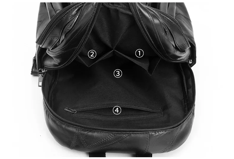Genuine Leather Sheepskin Backpacks Female Both Shoulders Backpack Rucksack Large Capacity Travel Preppy Style Women Bags