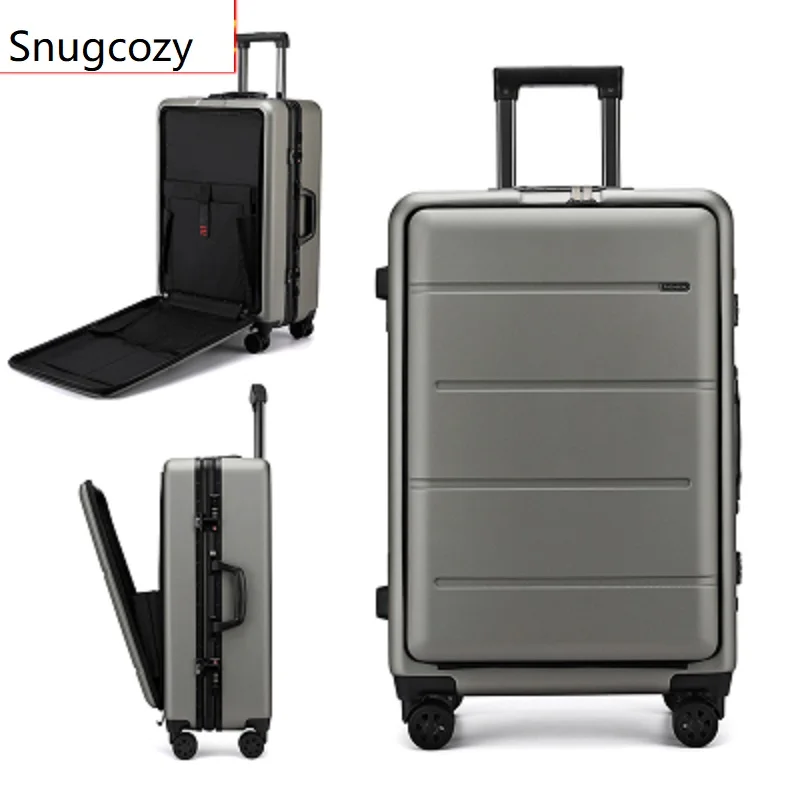 Snugcozy спереди Флип Бизнес Компьютер чемодан 100% Алюминий Рама 18/20/24 дюйма размер ПК