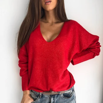2XL Sexy Hollow Out V-neck Knitted Sweaters Women Autumn Long Sleeve Candy Basic Tops Loose Ladies Sweater Pullovers
2XL Sexy Hollow Out V-neck Knitted Sweaters Women Autumn Long Sleeve Candy Basic Tops Loose Ladies Sweater Pullovers