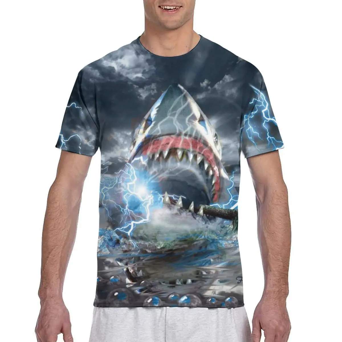 Shark New arrival 3D printed Men Vintage Round Neck Tee
Shark New arrival 3D printed Men Vintage Round Neck Tee