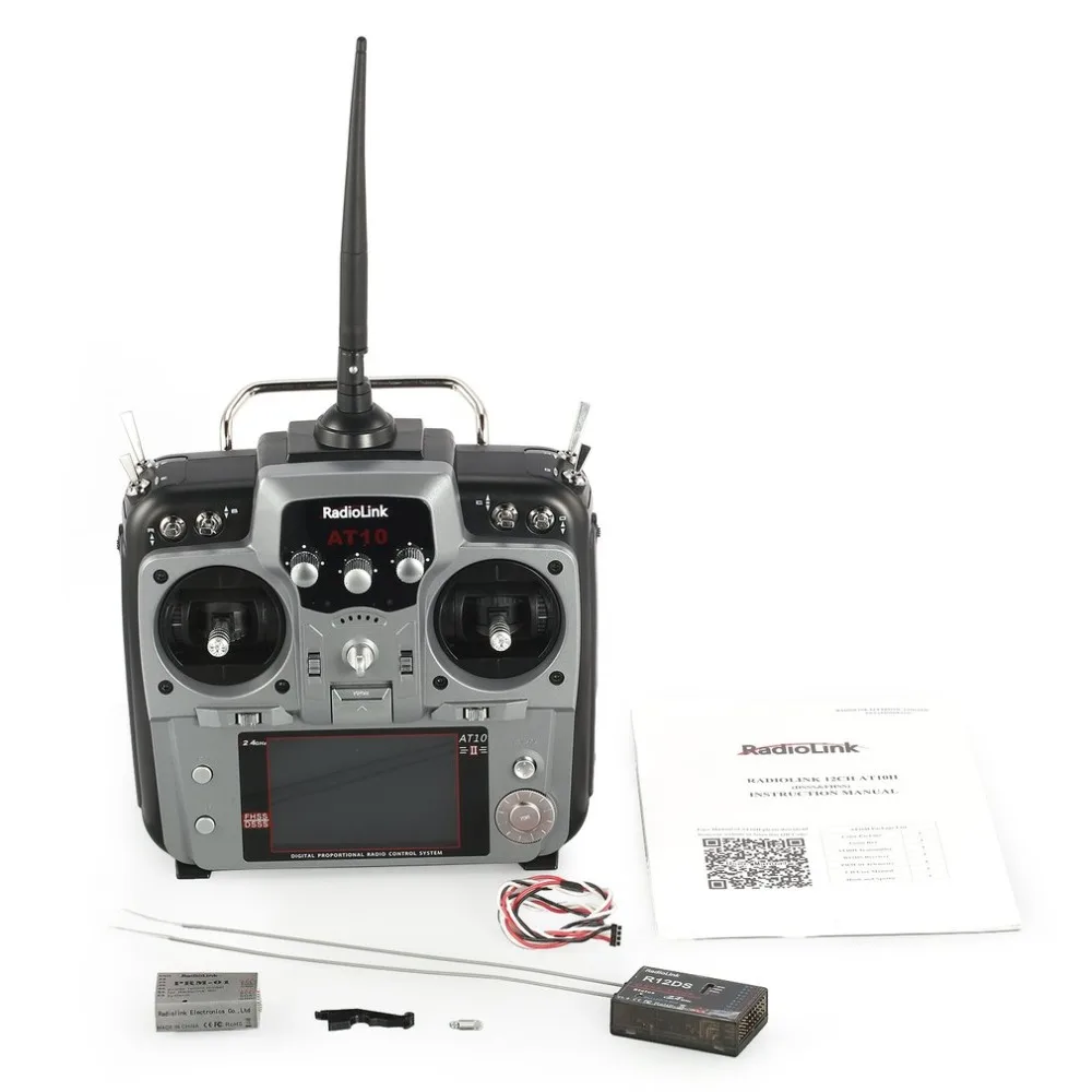 Original RadioLink AT10 II 2.4Ghz 12CH RC Transmitter with R12DS Receiver PRM-01 Voltage Return Module Battery for RC Quadcopte
Original RadioLink AT10 II 2.4Ghz 12CH RC Transmitter with R12DS Receiver PRM-01 Voltage Return Module Battery for RC Quadcopte