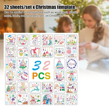 32pcs Christmas Template Spraying Layering Stencils Art Craft Drawing Painting Reusable DIY Embossing Scrapbook Window Glass
32pcs Christmas Template Spraying Layering Stencils Art Craft Drawing Painting Reusable DIY Embossing Scrapbook Window Glass