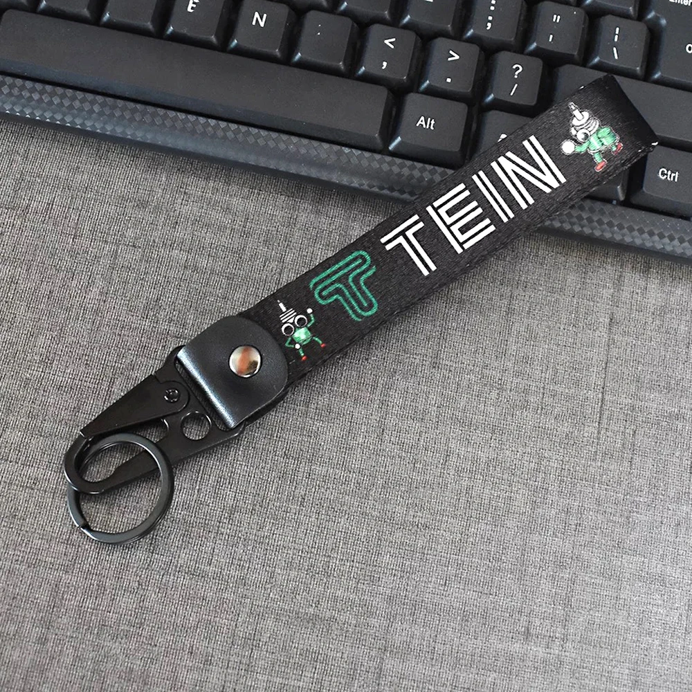 

JDM Style Keychain Fabric Double Embroidery Tein /Illest/JDM/HON-DA TAKA-TA Logo Keychain For TEIN Green Auto keychain