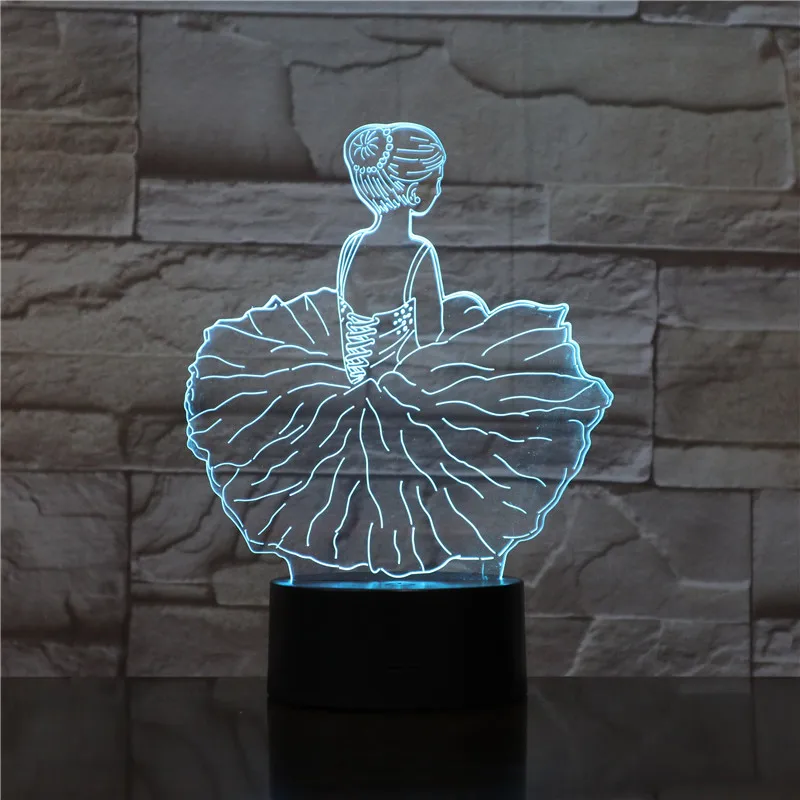 3D-1809 Ballet Dance Girl LED Acrylic Night Light with 7 Colors Touch Remote Control Illusion Change 
3D-1809 Ballet Dance Girl LED Acrylic Night Light with 7 Colors Touch Remote Control Illusion Change