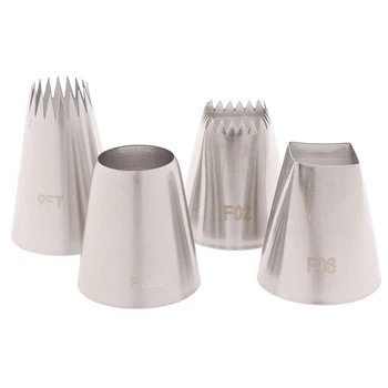 4pcs/Set Stainless Steel Fondant Cake Decorating Tools Cream Cake Icing Piping Tips Russian Nozzles Rose Pastry Tips 
4pcs/Set Stainless Steel Fondant Cake Decorating Tools Cream Cake Icing Piping Tips Russian Nozzles Rose Pastry Tips