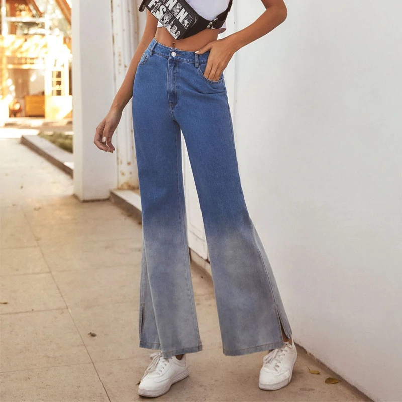 2020 New Contrast Color Jeans Women Zipper Patchwork High Waist Flare Jeans Female Casual Loose Denim Sides Split Pants
2020 New Contrast Color Jeans Women Zipper Patchwork High Waist Flare Jeans Female Casual Loose Denim Sides Split Pants