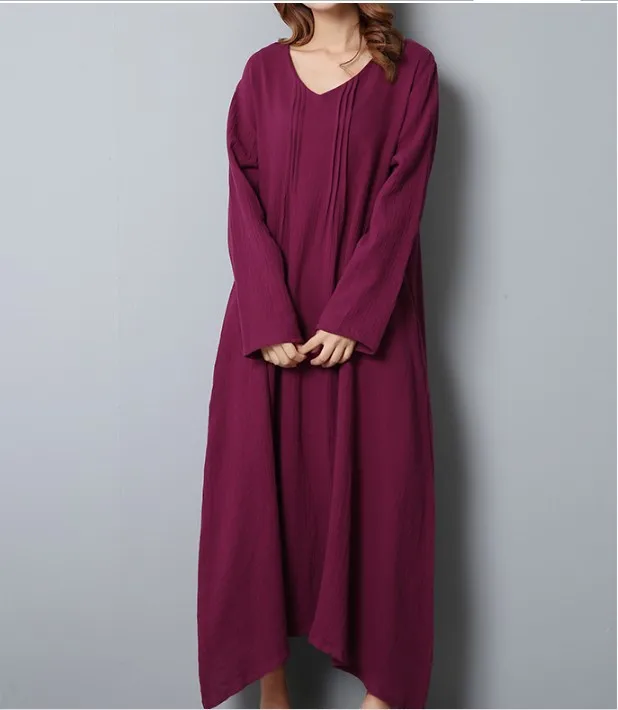 Literature And Art WOMEN'S Dress Mid-length Long Skirts Autumn Literature And Art Texture Flax Base Dress Robe Large Size
Literature And Art WOMEN'S Dress Mid-length Long Skirts Autumn Literature And Art Texture Flax Base Dress Robe Large Size