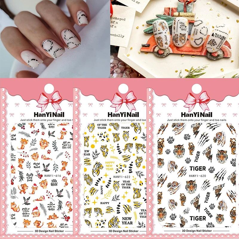 New Year nail art sticker women nail art deocoration tiger year design back glue thin foil slider nail decals HY012
New Year nail art sticker women nail art deocoration tiger year design back glue thin foil slider nail decals HY012